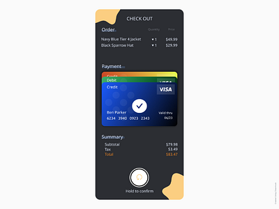 Daily UI Day 2: Credit Card Checkout Screen app figma minimal mobile app mobile app design product ui ux