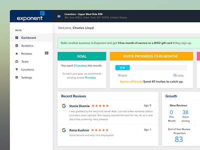 Create Exponent Dashboard Design app design flat interface learning path summary ui