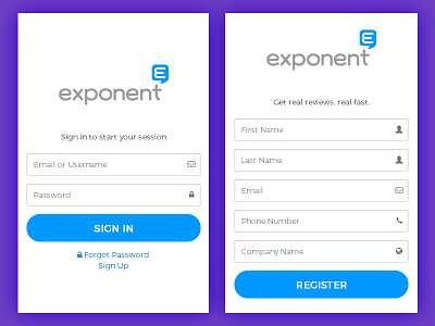 Exponent - Mobile App Design app branding business company discover icon logo ui ux visiting