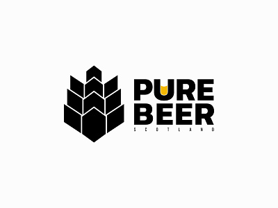 Pure Beer beer beer logo branding clean cool design flat logo logo design minimalist unique logo vector