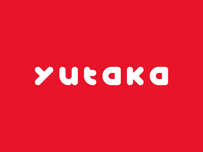 Yutaka branding design flat japanese logo logo design red simple unique logo wordmark logo