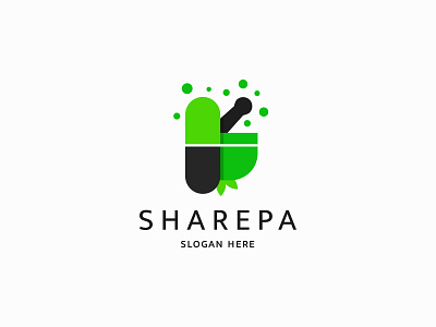 Sharepa Pharmachy branding green logo logo design minimalist logo pharmacy logo unique logo
