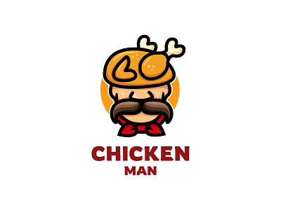 Chicken Man brand identity character chicken illustration logo design man mascot logo unique logo vector