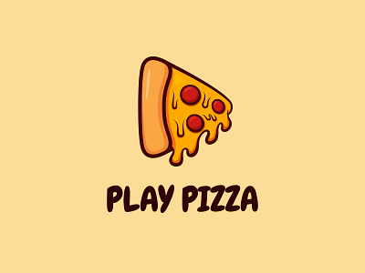 Play Pizza brand identity branding colorful illustration logo design pizza pizza logo play button unique logo vector