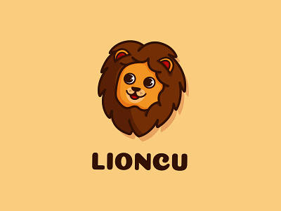 Lion Logo animal logo brand identity brown character design cute lion logo logo design mascot logo