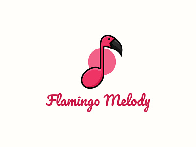 Flamingo Melody bird character flamingo flamingos illustration logo design mascot logo melody music unique logo vector