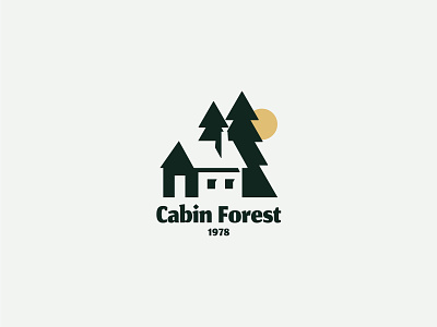 Cabin Forest branding cabin cabin forest cabins eye catching forest green iconic logo jungle logodesign minimalist minimalist logo negative space pines simple