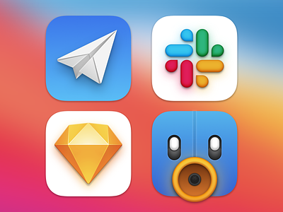 macOS 11 Big Sur icons apple big sur icons macos sketch slack telegram tweetbot