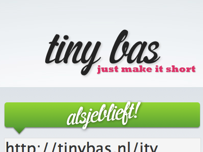 TinyBas redesign bas green succes tiny url