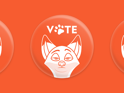 VOTE! button fox nick wilde zootopia zootropolis