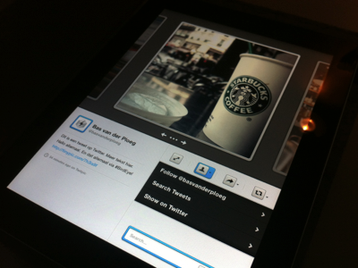 W.I.P. iPad App Portrait app ipad menu pictures portrait search tweet twitter