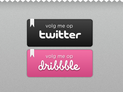 Footer buttons black button dribbble footer grey pink twitter