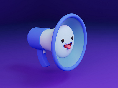 Megaphone Guy (Campaigns) 3d 3d modeling blender campaign cute illustration