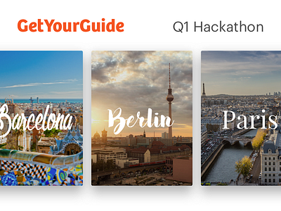 GetYourGuide 2016Q1 Hackathon guides teaser travel typography ui