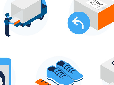 Zalando Help Center – icons iteration credit card delivery gift card icons payment profile return shoes sizing vectors