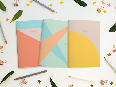 Shape Notebooks bright colors bullet journal design drawing grid grid design hand lettering illustration journal journaling local minneapolis new product notebook notebook design notetaking product design sketchbook small business typography