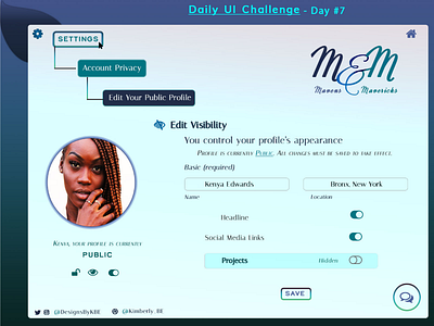 Daily UI Challenge: Day #7 - Settings daily ui daily ui challenge daily ui day 007 design networking photoshop privacy settings settings user profile visual design