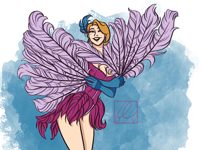 Feather Fans adobe burlesque digital digital art fashion illustration photoshop watercolor