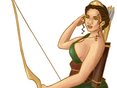 Artemis adobe archer artemis character design digital digital art goodesses illustration mythology photoshop
