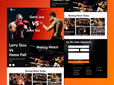 Boxxing UI Design (2) app appdesign boxer boxing design designer ui uiux ux web web design webdesigner website