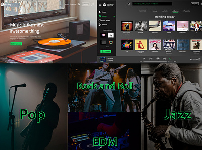 Ui Design Spotify app art artist design logo music musik spotify ui uiux ux web website
