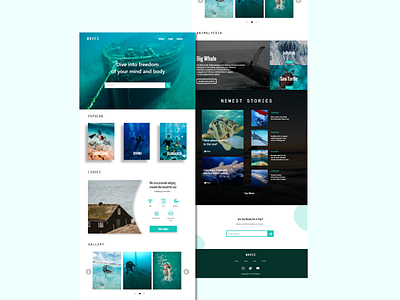 UI Design For Website related to the sea and holiday at sea