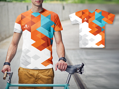 Running t-shirt design draugiem.lv geometric orange pattern shirt sport t shirt vector