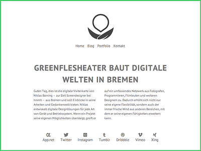 GreenFleshEater Summer 2013 - Final minimal portfolio webdesign