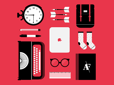 AnalogFolk essentials clock darts design digital essentials illustration kit set socks typewriter vintage