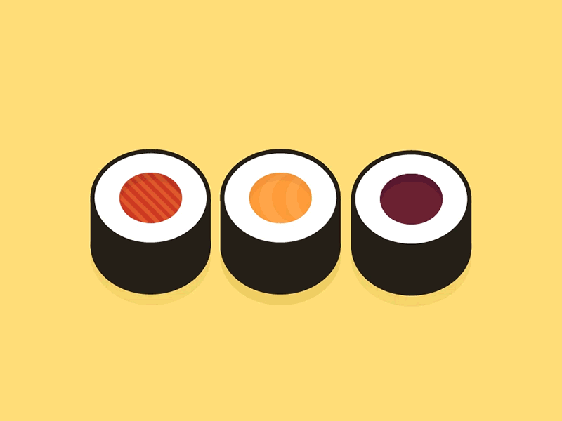 Raw Maki animal animation colours design eyes fish food illustration paster sushi vector