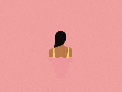 Daydreaming in pink design digital dream editorial flat illustration minimal pastel summer swimming vector