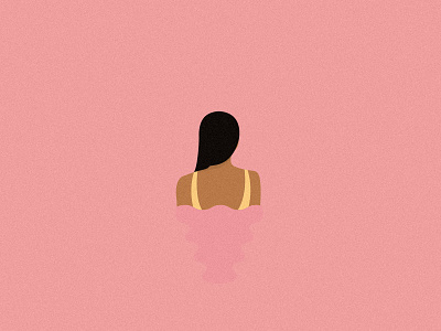 Daydreaming in pink design digital dream editorial flat illustration minimal pastel summer swimming vector