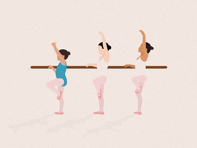 Tiny dancers ballet dancers design digital editorial flat girls illustration minimal pastel vector