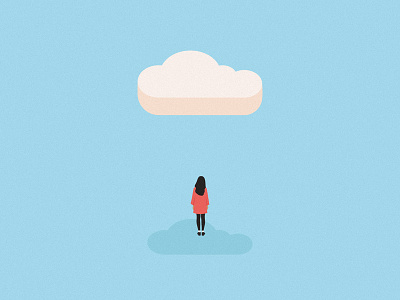 Stress awareness week. cloud digital editorial illustration illustrator minimal pastel stress vector