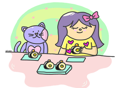 Z and Zap having their fave sushi cartoon cat design food food and drink food illustration foodie girl girl character girl illustration illustration sushi