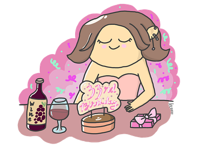 my 33rd cartoon food and drink food illustration girl girl character girl illustration illustration
