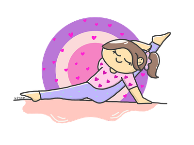 Hip split cartoon flexibility flexible girl girl character girl illustration illustration stretch stretching