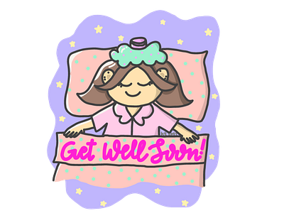 Get well soon cartoon design food illustration girl girl character girl illustration illustration