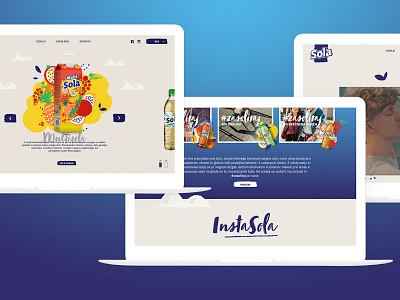 Sola Drink website design mockup screens ui website