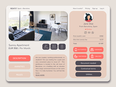 RentIT apartments app branding design icon rent rental app renting ui ux vector