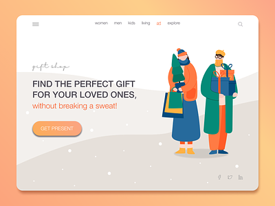 Gift Shop app branding christmas design gift gift shop gifts illustration presents ui ux vector web