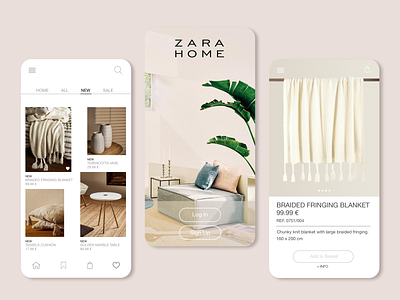 Zara Home app branding design furniture online shopping ui ux vector zara zara home