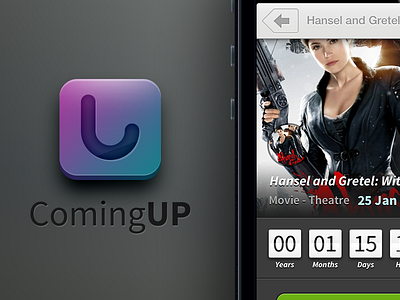 Introducing ComingUp for iOS app countdown icon ios iphone ipod mobile navbar ui