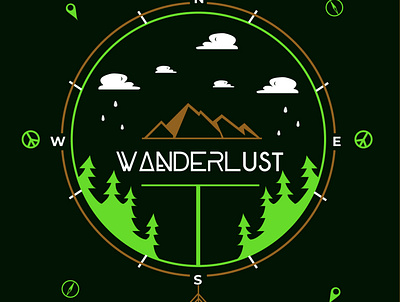 WanderLust design illustration logo vector