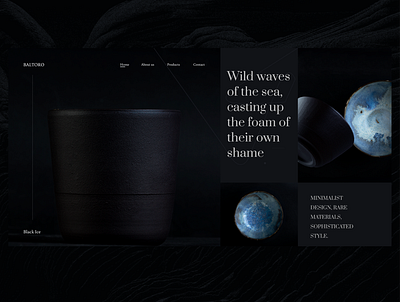 Pottery blue dark dark ui design ocean pot pottery ui uidesign uiux uiuxdesign web webdesign