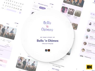 Bells 'n Chimes: A Musician Booking App to Perform at Weddings case study figma ui uiux. user research ux