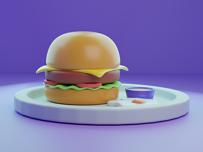 3D Burger Illustration Style 🍔🍔 3d 3d breakfast 3d burger 3d elements breakfast burger fast food fast food ui food ui