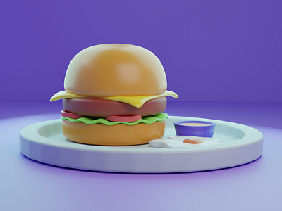 3D Burger Illustration Style 🍔🍔