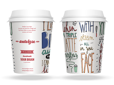 Coffee Cup Typography autolyse bakery cafe coffee cup custom mockup takeaway typography