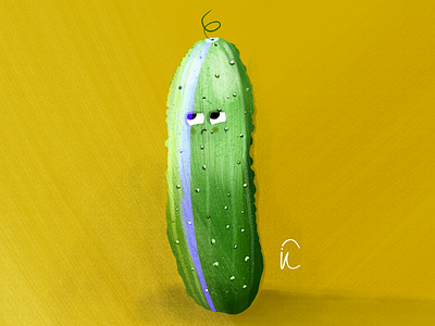 grumpy Cucumber adobe fresco cucumber drawing food grumpy illustration